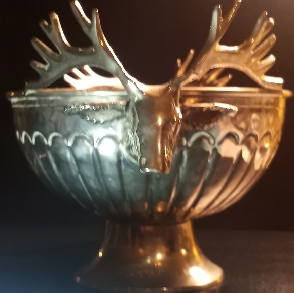 STAG Figurine champagne bowl- silver plated- hammer bowl - Must have ! - Picture 3 of 7